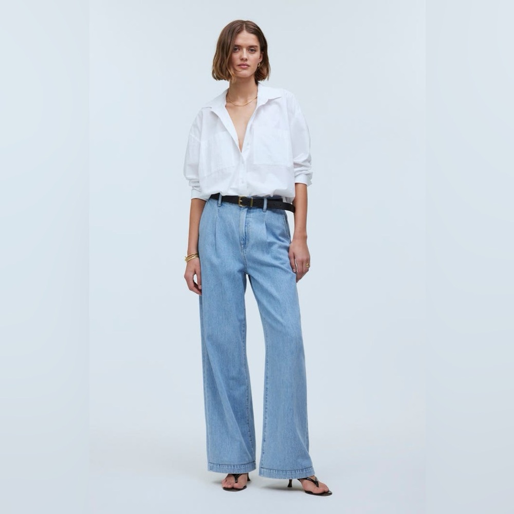 The Harlow High Waist Wide Leg Jeans in Benicia Wash: Airy Denim Edition